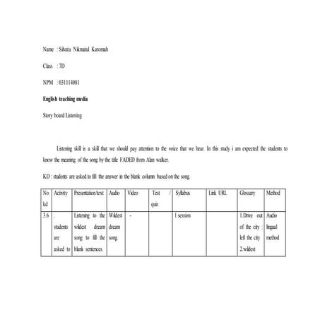 Story board listening