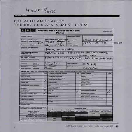 risk assessments for the toilet. | PDF