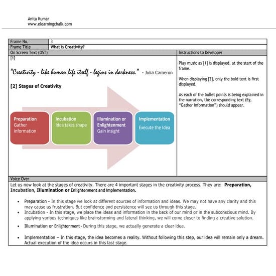 Storyboard creativity snippet
