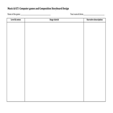 Storyboard design template