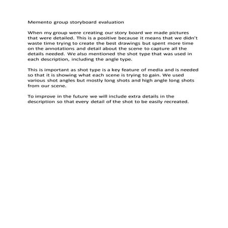 Storyboard evaluation