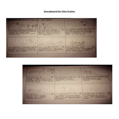 Storyboard for film trailer