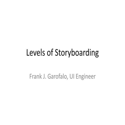 Storyboarding levels