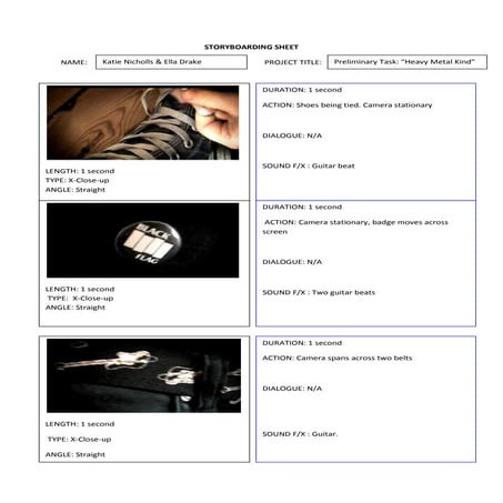 Preliminary Task: Storyboard