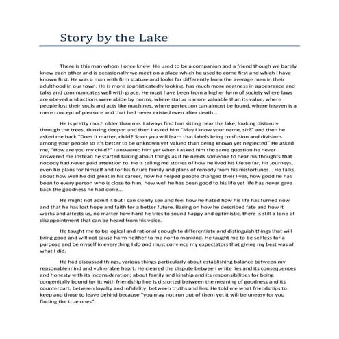Story by The Lake
