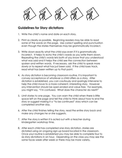 Story dictation guidelines