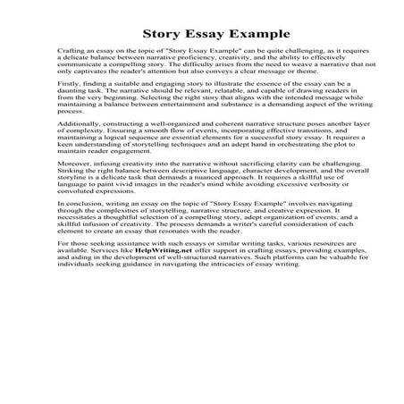 Story Essay Example