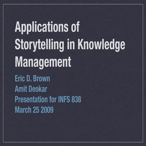Storytelling & Knowledge Management