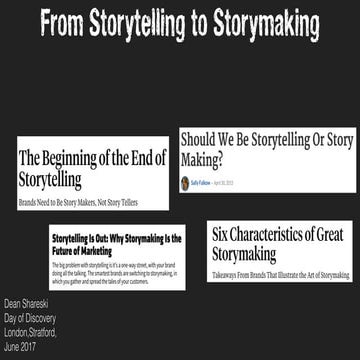 From Storytelling to StoryMaking