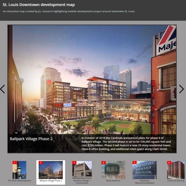 Downtown St. Louis development map