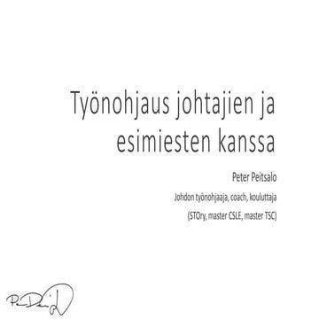Työnohjaus johtajien kanssa