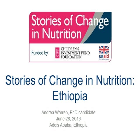 Story of change in nutrition Ethiopia