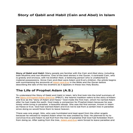 Story of qabil and habil in islam _ habil and qabil story – FIOGN
