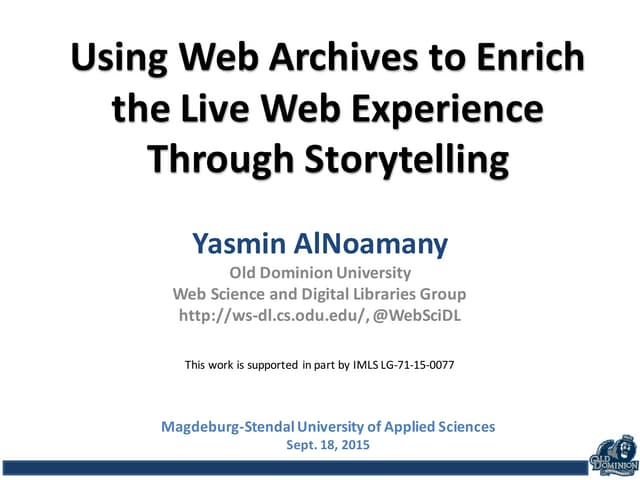 ￼Using Web Archives to Enrich the L...