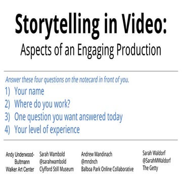 Storytelling in Video: Aspects of an Engaging Production / for #mcn2015