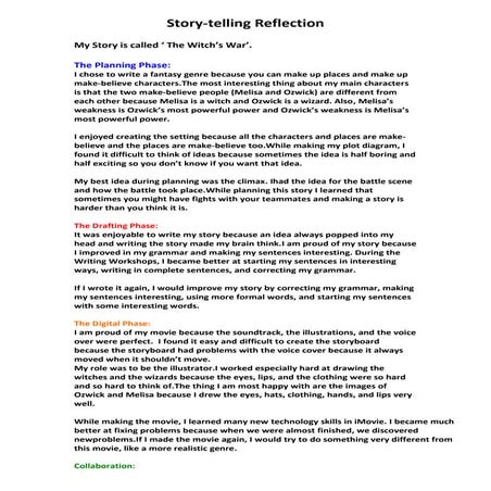 Storytelling reflection