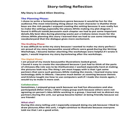 Storytelling reflection | DOCX