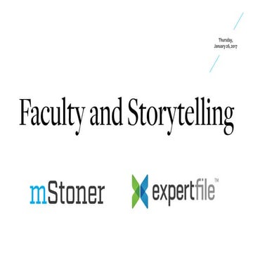 Storytelling Through Faculty