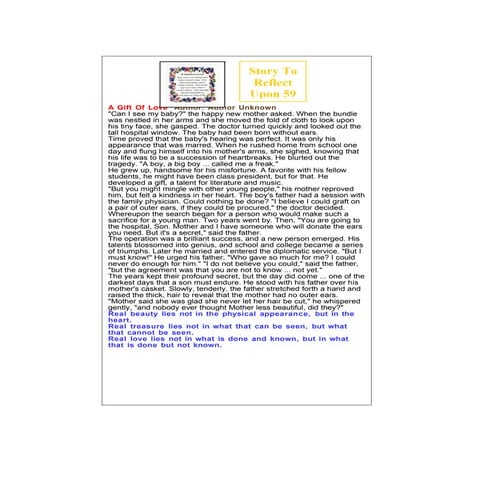 Story To Reflect Upon 59, 60