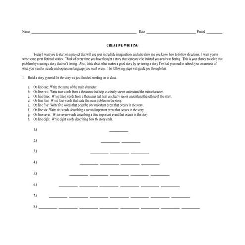 Story writing packet