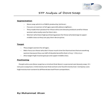 Stp analysis of dove soap