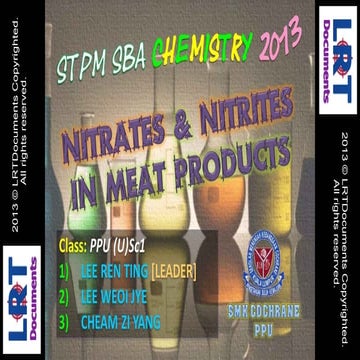 STPM SBA Chemistry Presentation 2013