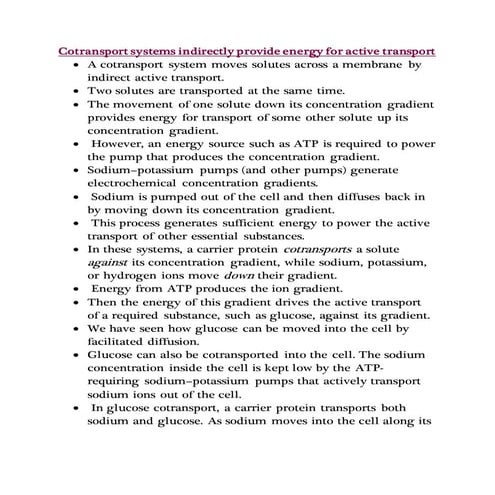  Biology: Definition of Co-transport 