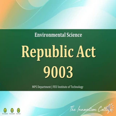 STPPT3 Republic Act 9003................