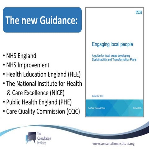 STP engagement and consultation for NHS & Local Authorities