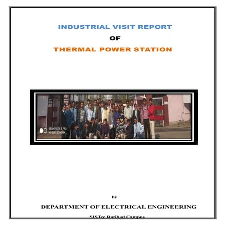 THERMAL POWER PLANT TRAINING INDUSTRIAL VISIT REPORT