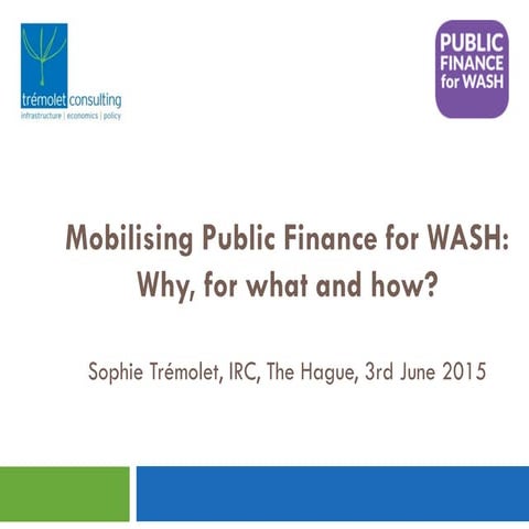 Mobilising Public Finance for WASH by Sophie Tremolet
