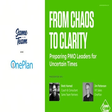 From Chaos to Clarity: Preparing PMO Leaders for Uncertain Times