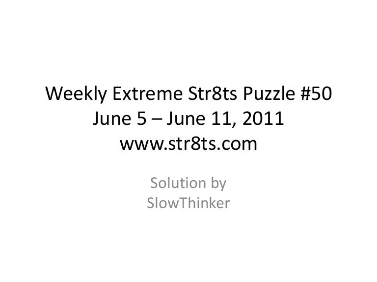 Str8ts Weekly Extreme #50 - Solution