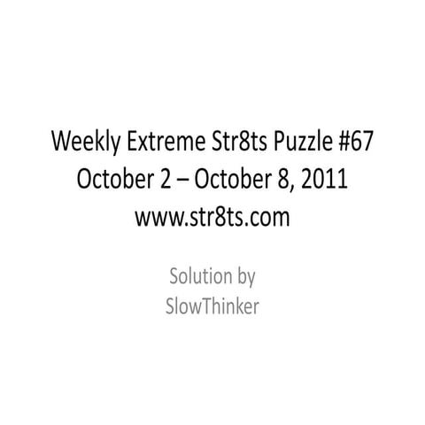 Str8ts Weekly Extreme #67 - Solution 
