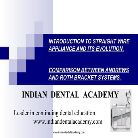 Straight wire appliance /certified fixed orthodontic courses by Indian dental...