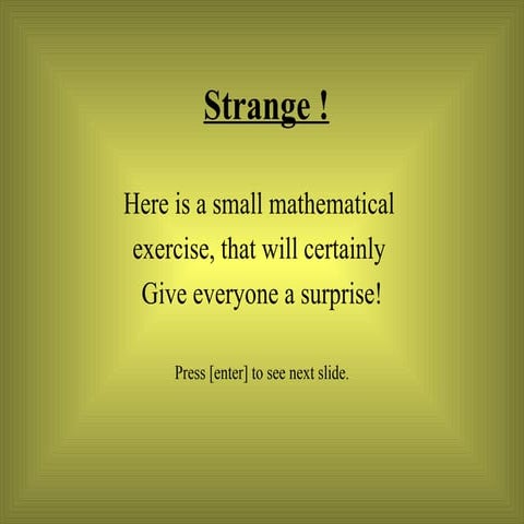 Strange Calculation