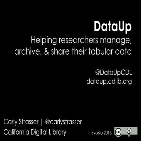 DataUp Lightning Talk for #iEvoBio