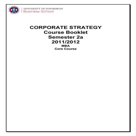 Corporate Strategy