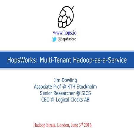 Strata Hadoop Hopsworks