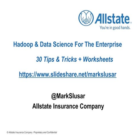 Hadoop and Data Science for the Enterprise (Strata & Hadoop World Conference ...