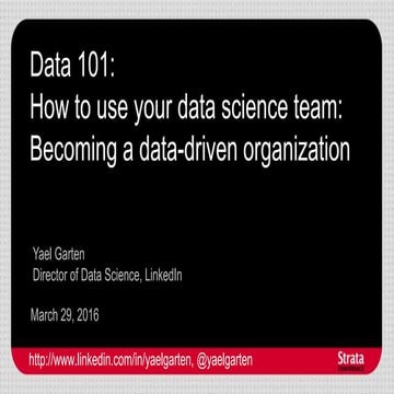 How to use your data science team: Becoming a data-driven organization