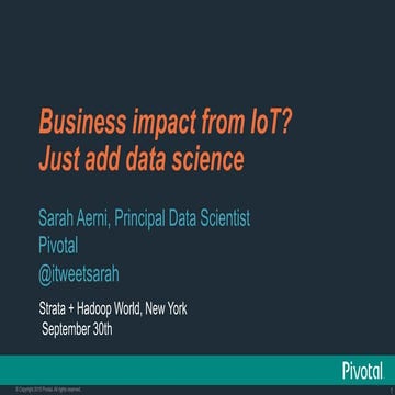 Business Impact From IoT? Just Add Data Science