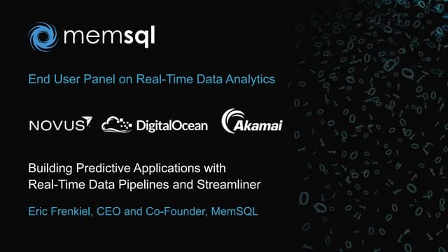Strata+Hadoop 2015 NYC End User Panel on Real-Time Data Analytics