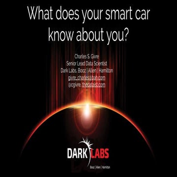 What Does Your Smart Car Know About You?  Strata London 2016