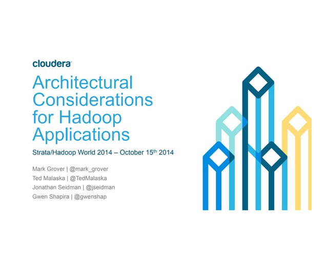 Strata NY 2014 - Architectural considerations for Hadoop applications tutorial