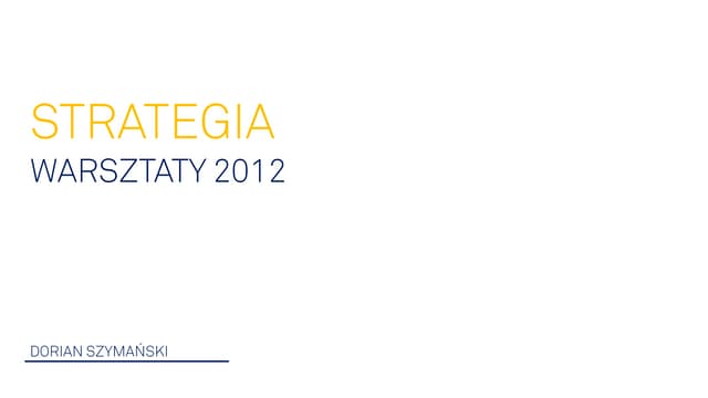 Strategia marki - warsztaty