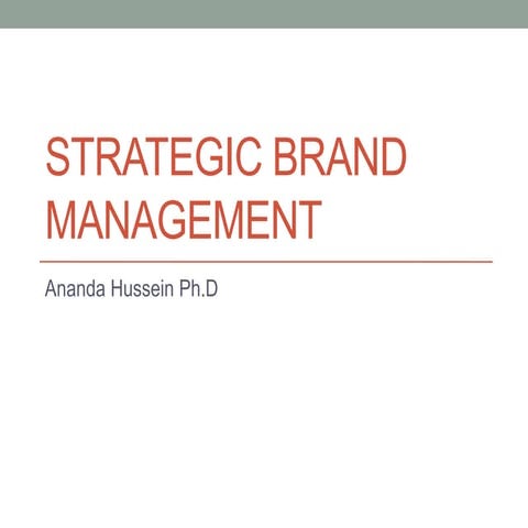 Strategic Brand Management Pptx