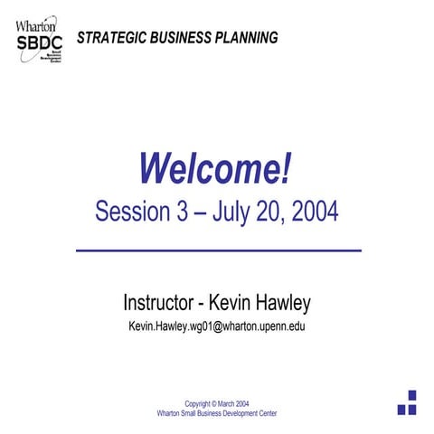 Strategic Business Planning Part 3