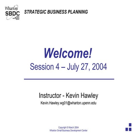 Strategic Business Planning Part 4