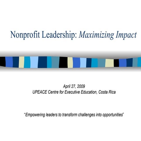 Strategic Issues In Nonprofit Management